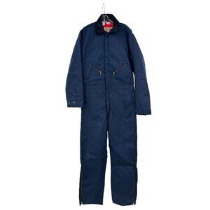 Walls Blizzard Pruf Insulated Coveralls Navy Blue Mens Size L Tall